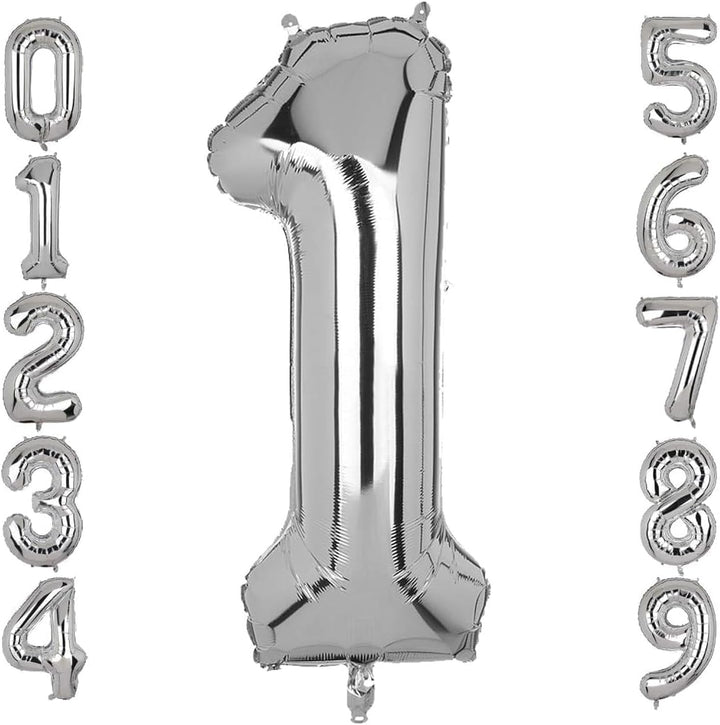 Silver Number 1 Foil Balloon 32 Inch Party Decoration