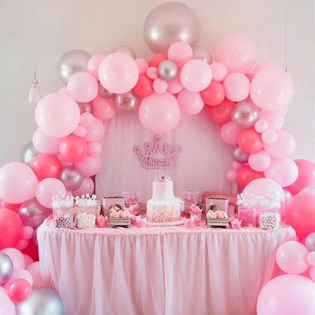 Pink Balloons - 12 Inch, 50 Pack Light Pink Latex Party Balloons with Pink Ribbon for Birthday, Graduation, Bridal, Baby Shower, Gender Reveal & Princess Parties