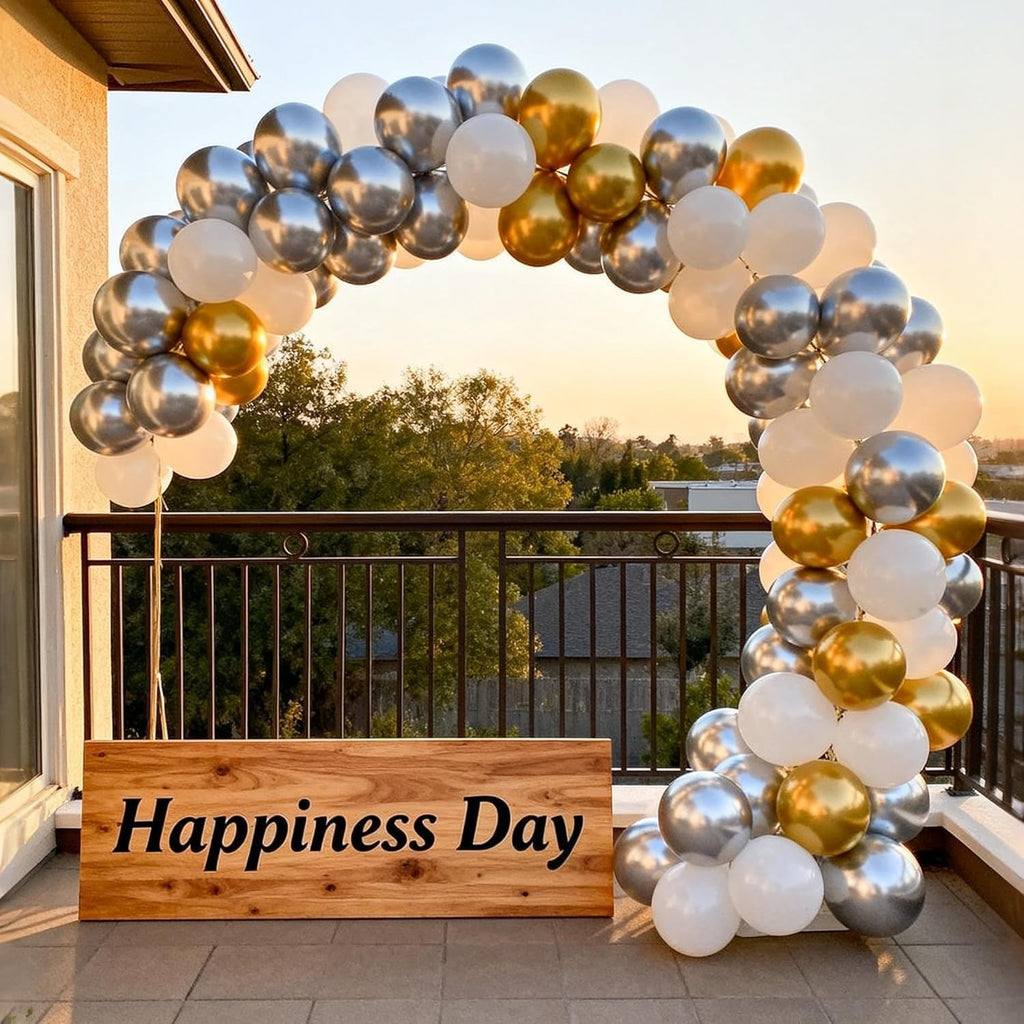100 Pcs Silver Metallic Balloons for Birthday Balloons Decoration, Balloons for Birthday, Anniversaries, Husband, Wife, Kids, Adults