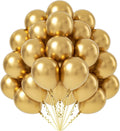 Metallic Gold Balloons 12 inch, 50 Pack Chrome Gold Latex Party Balloons Helium Quality for Birthday Graduation Baby Shower Wedding Party Decorations (with Gold Ribbon)