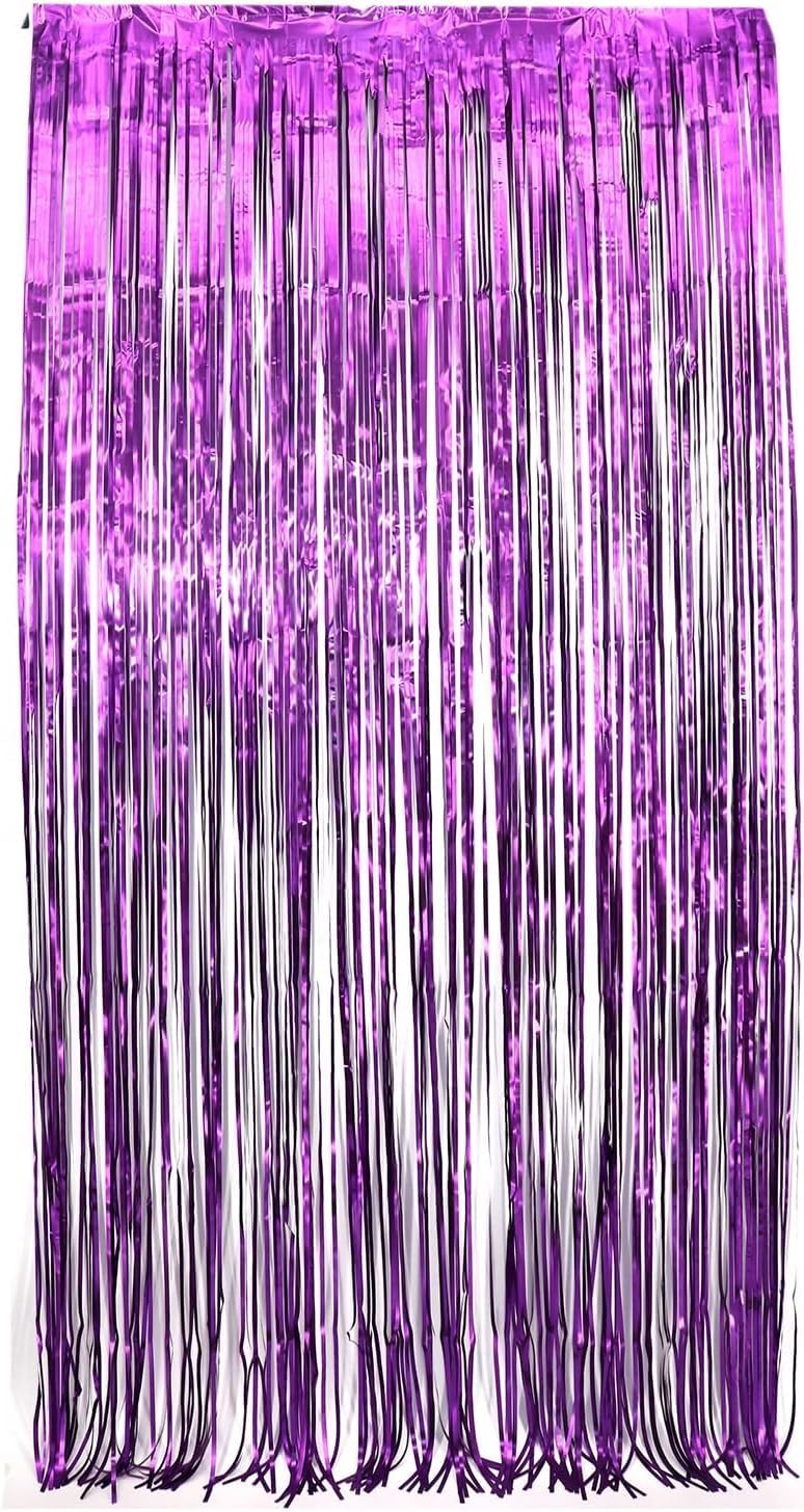 Foil Curtain/Foil Fringe Curtain/Party Decorations/Fringe Curtain/Foil Fringe Streamers/Tinsel Backdrop for Birthday, Baby Shower (SET OF 2)