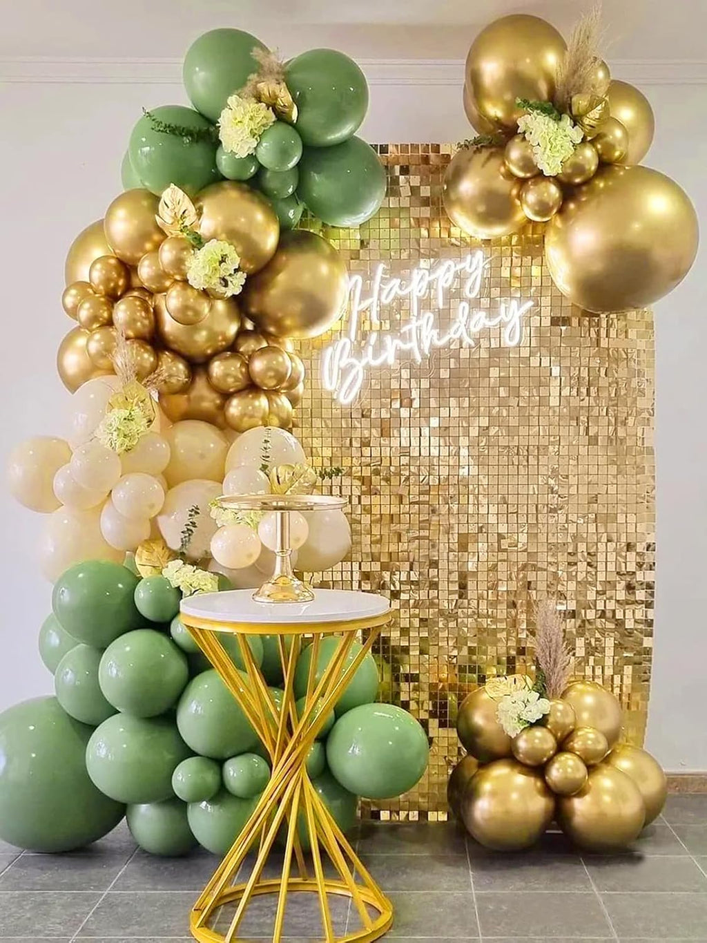 Metallic Gold Balloons 12 inch, 50 Pack Chrome Gold Latex Party Balloons Helium Quality for Birthday Graduation Baby Shower Wedding Party Decorations (with Gold Ribbon)