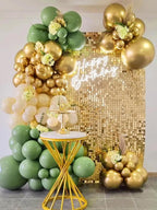 Metallic Gold Balloons 12 inch, 50 Pack Chrome Gold Latex Party Balloons Helium Quality for Birthday Graduation Baby Shower Wedding Party Decorations (with Gold Ribbon)