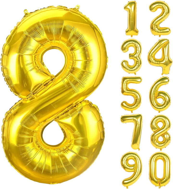 Gold Number 8 Foil Balloon 32 Inch