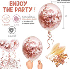 25Pcs Balloons Decoration Set – Rose Gold Balloons and Ribbon | Rose Gold Decorations for Girls, Women, 30th, 40th, 50th Decorations