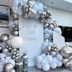 Metallic Silver Balloons 12 inch, 50 Pack Chrome Silver Latex Party Balloons Helium Quality for Birthday Graduation Baby Shower Disco Wedding Party Decorations (with Silver Ribbon)