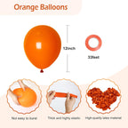 12 inch Burnt Orange Latex Balloons, 50 Pack with Orange Ribbon - Helium Quality for Birthday, Graduation, Baby Shower, Halloween, Christmas, Wedding Parties