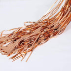 Rose Gold Foil Fringe Curtains – 3x6 Ft Shimmer Backdrop for Birthday, Anniversary, Baby Shower, Bridal Shower, Bachelorette, Photo Booth Decor – Pack of 3