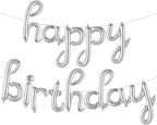 Silver Birthday Balloon Banner–16