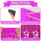 4 Pcs Pink Foil Fringe Curtains – Size: 3ft x 6ft Each | Party Decoration for Birthday, Anniversary, Bachelorette, Baby Shower, Bridal Shower – Pack of 4