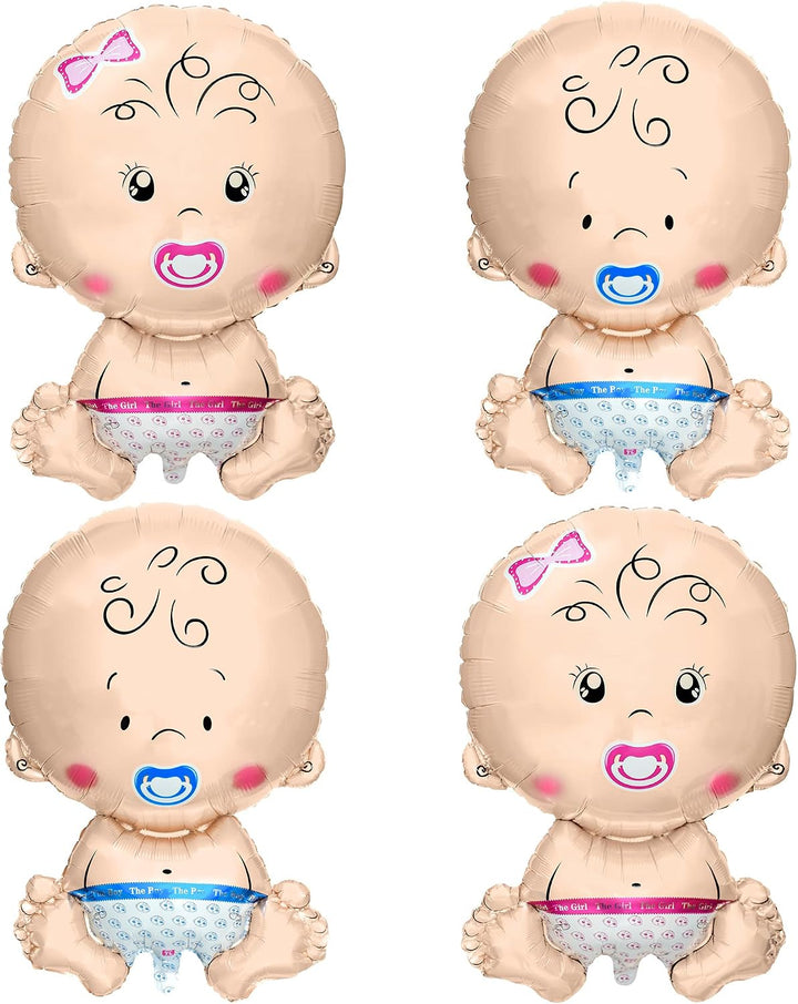 Gender Reveal Balloon - 29 Inch Pack of 4 | Baby Girl Baby Boy Balloons for Twin Gender Reveal Decorations | Boy or Girl Balloon, Baby Balloons for Baby Shower Decorations | Twin Balloons