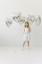 Birthday Banner with Balloon Sets with Star, Heart Foil Balloon, Birthday Banner for Birthday, Wedding, Festival Decoration Party Decoration Kids Baby Men Women Adult Party Supplies (Silver)