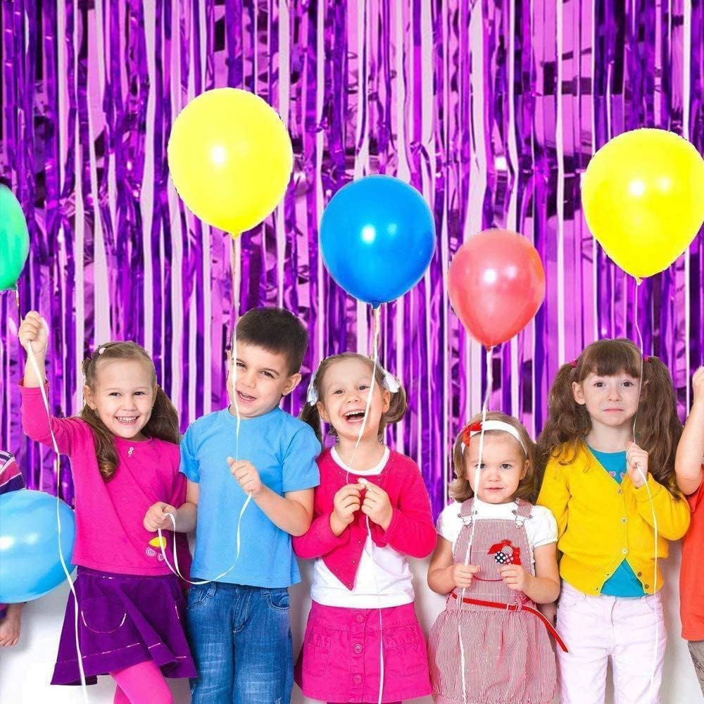 Foil Curtain/Foil Fringe Curtain/Party Decorations/Fringe Curtain/Foil Fringe Streamers/Tinsel Backdrop for Birthday, Baby Shower (SET OF 2)