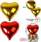 Red and Golden Happy Birthday Decoration Set 70 Pcs Happy Birthday Foil Balloon Red Golden Heart and Metallic Balloons Combo