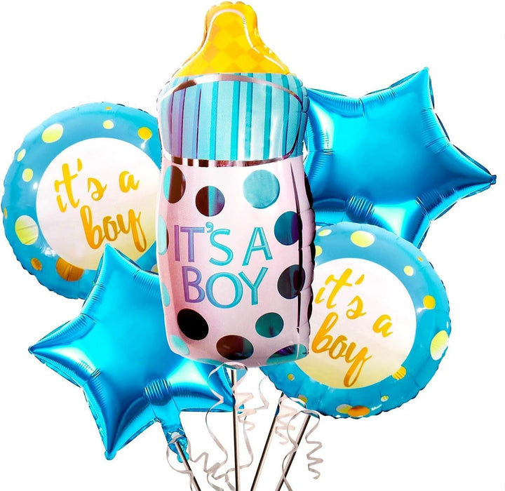 Boy Feeder  Theme 5 Pcs Foil Balloon Set – Decorative Balloons for Party Decorations