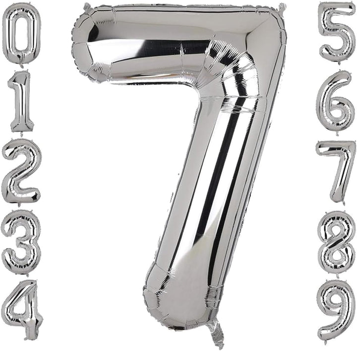 Silver Number 7 Foil Balloon 32 Inch Party Decoration