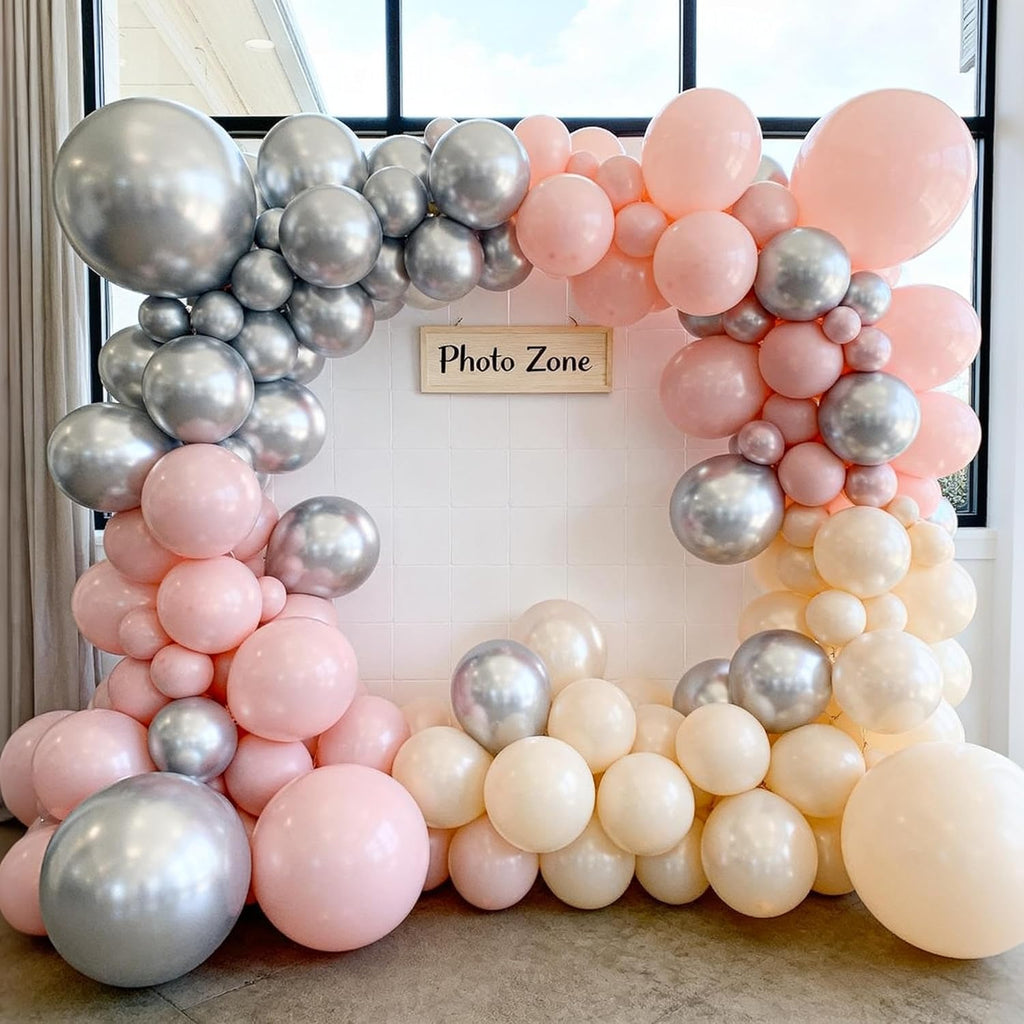 100 Pcs Silver Metallic Balloons for Birthday Balloons Decoration, Balloons for Birthday, Anniversaries, Husband, Wife, Kids, Adults