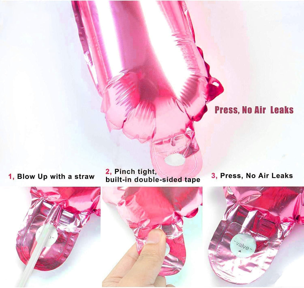 25Pcs Decoration Set – Foil Balloons, Latex Balloons, and Ribbon | Party Decoration for Girls | Pink Balloons
