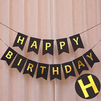 Banner Happy Birthday 13 Piece Bunting Home, Party Hall and Backyard Dark Blue Color Decoration Birthday Signs Party Supplies