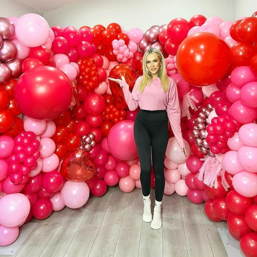 Red Balloons Latex Party Balloons - 100 Pack 12 inch Round Helium Red Balloons for Wedding Anniversary Birthday Valentine's 4th of July Independence Memorial Day Patriotic Party Decorations