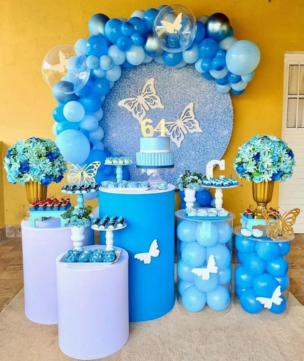 Blue Balloons Latex Party Balloons - 100 Pack 12 inch Round Helium Light Blue Balloons for Baby Shower Wedding Birthday Party Decorations