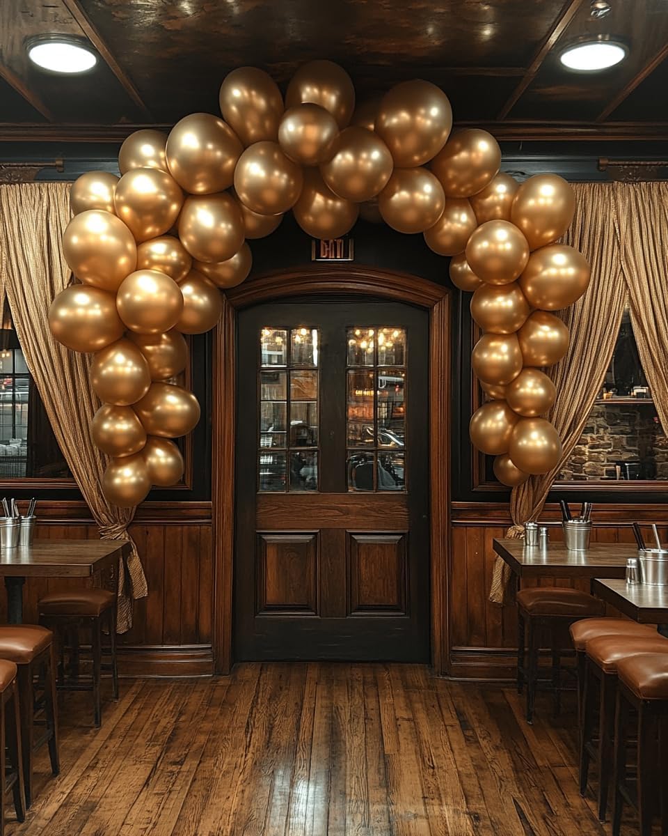 Gold Metallic Chrome Latex Balloons – 100 Pack, 12 inch Gold Round Helium Balloons for Wedding, Graduation, Anniversary, Baby Shower, and Birthday Party Decorations