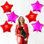 Pink and Red Star Foil Balloons Set – 6 Pack | 18 Inch Star-Shaped Red and Pink Foil Balloons | Metallic Party Balloons for Birthday Decorations, Wedding, Anniversary, Bridal Shower, and Baby Shower