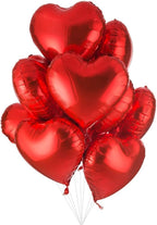 Red Heart Balloons for Valentine’s Day Decorations – Heart Shape Balloons, 18 Inch for Valentine Decorations – Love Foil Balloon Red Wedding Anniversary & Valentine Party Decors (Set of 10)