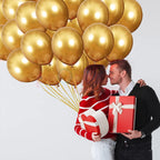 Golden Metallic Balloons for Decoration, Shiny Gold Latex Balloons for Birthday, Anniversary, Wedding, Baby Shower, Bachelorette, Festival Decor – Pack of 50