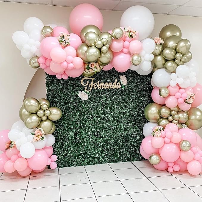 12 Inch Green Latex Balloons, 100 Pcs with 1 Ribbon for Parties