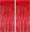 Foil Fringe Curtains 4ft x 6ft Backdrop - Metallic Tinsel Photo Booth Background for Birthday, Anniversary, Valentine, Christmas, Wedding, Bachelorette, Baby Shower - Pack of 2