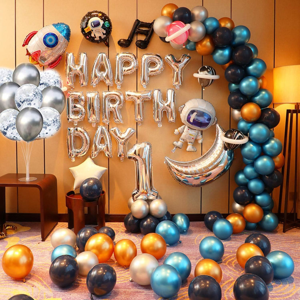 Silver Happy Birthday Balloons 13pcs Letters, 2pcs Giant Star Foil, 4pcs Confetti, 9pcs Latex Party Decorations