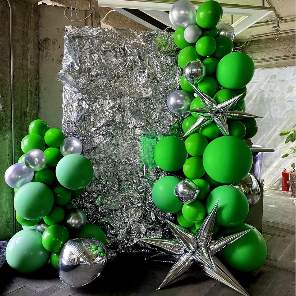 Green Balloons 12 inch, 50 Pack Green Latex Party Balloons Helium Quality for Birthday Graduation Baby Shower Jungle Christmas Party Decorations (with Green Ribbon)