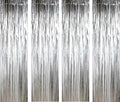 3ft x 6ft Silver Foil Fringe Curtains, Pack of 4 - Tinsel Backdrop for Birthday Decoration, Bachelorette, Baby Shower, Anniversary, Photo Booth
