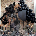 Black Balloons - 12 inch, 50 Pack Latex Party Balloons for Birthday, Graduation, Baby Shower, Halloween, Father's Day - Includes Black Ribbon
