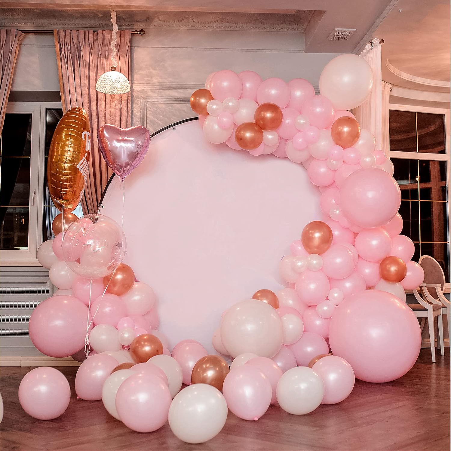 Pink Balloons - 12 Inch, 50 Pack Light Pink Latex Party Balloons with Pink Ribbon for Birthday, Graduation, Bridal, Baby Shower, Gender Reveal & Princess Parties