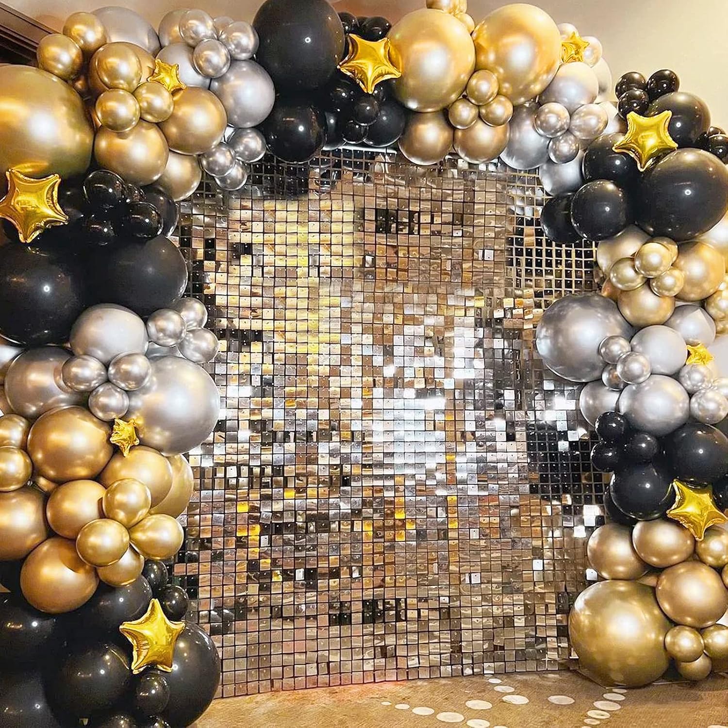 Metallic Gold Balloons 12 inch, 50 Pack Chrome Gold Latex Party Balloons Helium Quality for Birthday Graduation Baby Shower Wedding Party Decorations (with Gold Ribbon)