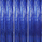 3 ft X 6 ft Metallic Tinsel Foil Fringe Curtains for Birthday, Wedding, Engagement, Bridal Shower, Baby Shower, Bachelorette, Holiday Celebration, Party Decorations (Pack of 3, Royal Blue)