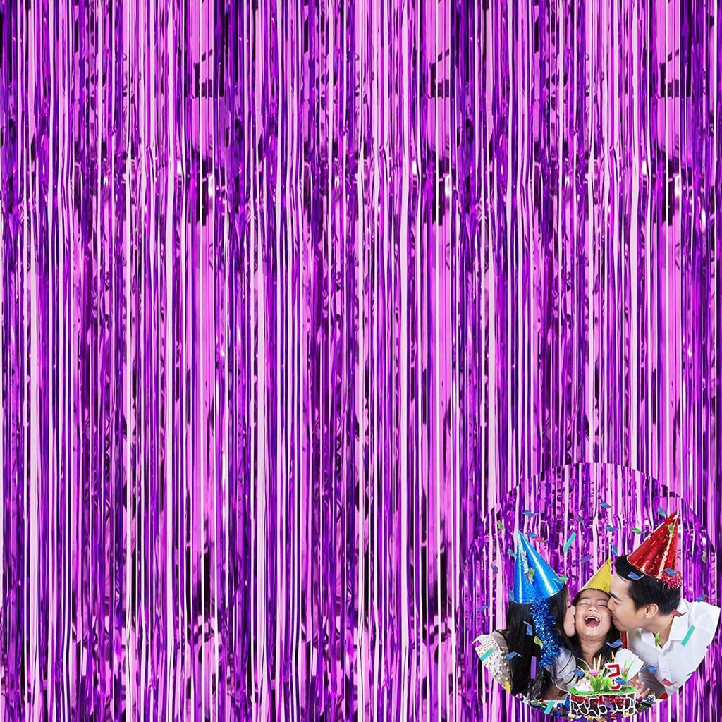 Foil Curtain/Foil Fringe Curtain/Party Decorations/Fringe Curtain/Foil Fringe Streamers/Tinsel Backdrop for Birthday, Baby Shower (SET OF 2)