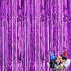 Foil Curtain/Foil Fringe Curtain/Party Decorations/Fringe Curtain/Foil Fringe Streamers/Tinsel Backdrop for Birthday, Baby Shower (SET OF 2)