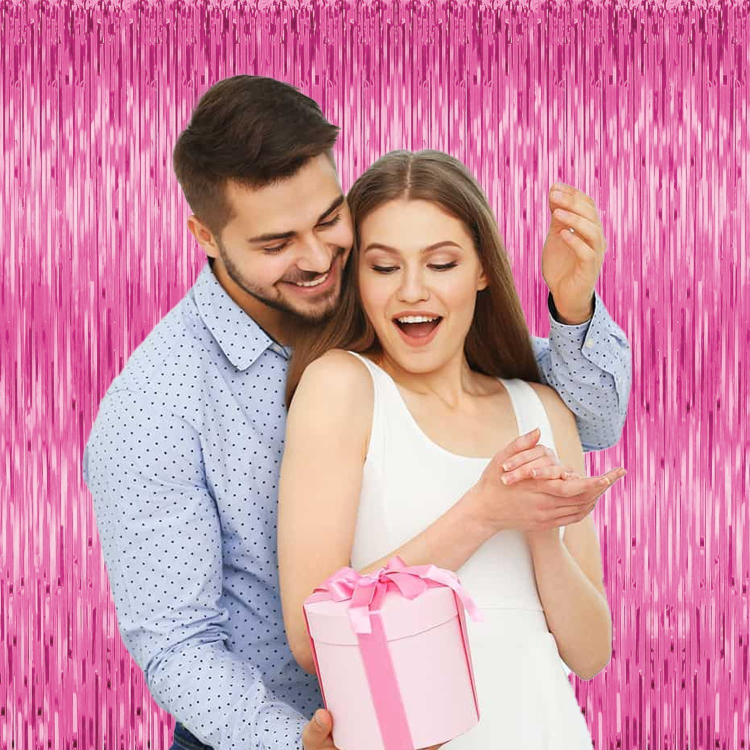 Birthday Foil Curtain – Pack of 3, Pink, Size 3ft x 6ft | Fringe Curtains for Party Decoration, Anniversary, Bachelorette, Baby Shower, Bridal Shower