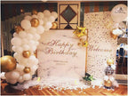 Confetti Balloons 12" Party Latex Birthday Baby Shower Wedding for More Parties 50 Pcs Pack-White, Gold, Golden Confettii with Ribbon