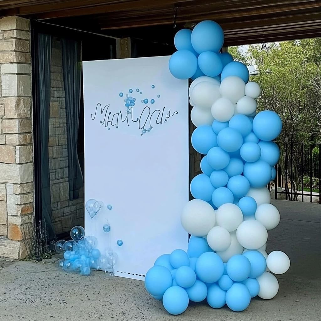 Blue Balloons Latex Party Balloons - 100 Pack 12 inch Round Helium Light Blue Balloons for Baby Shower Wedding Birthday Party Decorations