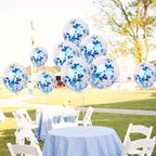 Blue Confetti Balloons For Birthday Decoration Party Theme Supplies | Baby Shower Decoration, Wedding Décor, Anniversary Balloons for Decorations Items Pack of 50 Pcs