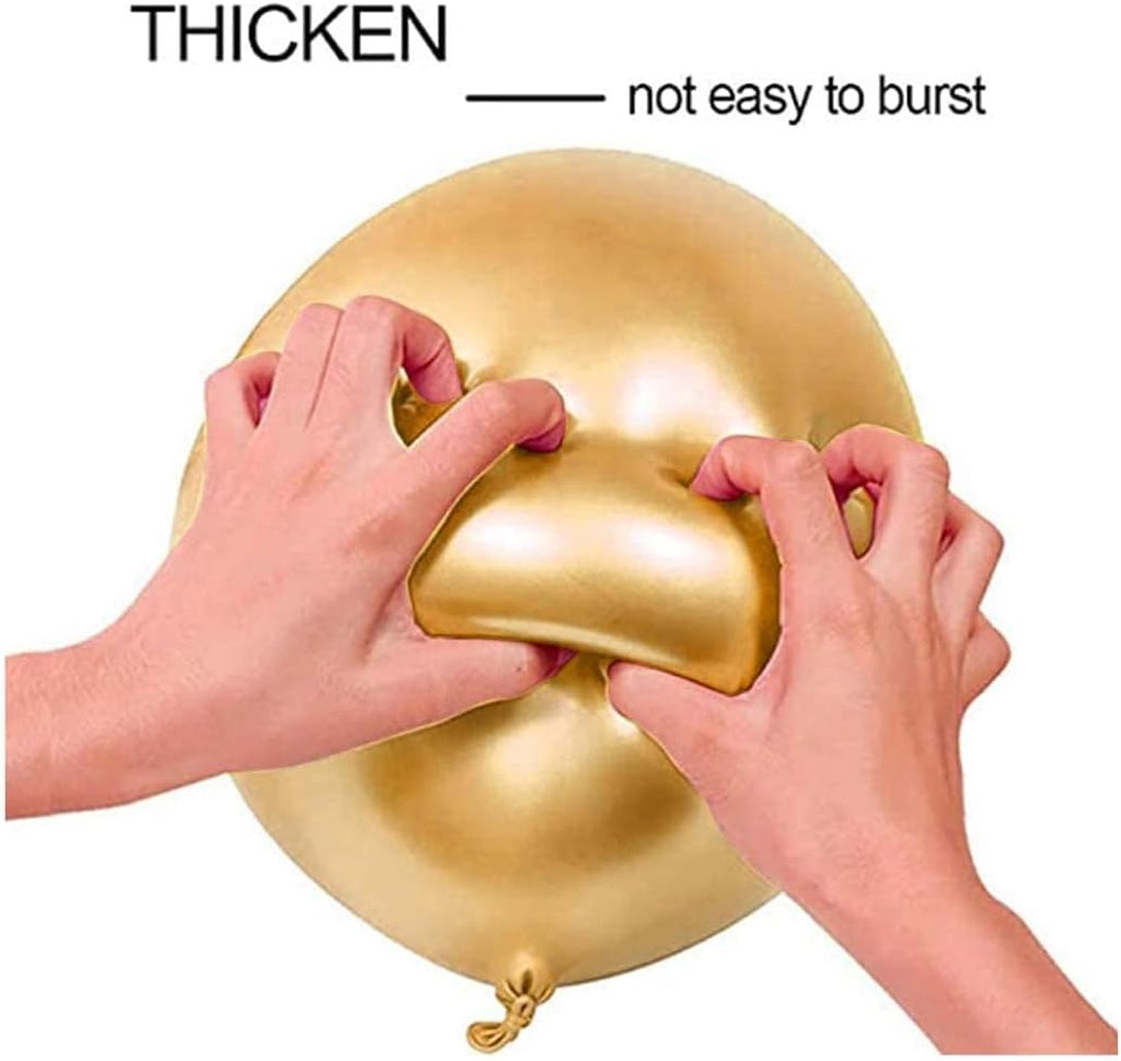Golden Metallic Balloons for Decoration, Shiny Gold Latex Balloons for Birthday, Anniversary, Wedding, Baby Shower, Bachelorette, Festival Decor – Pack of 50