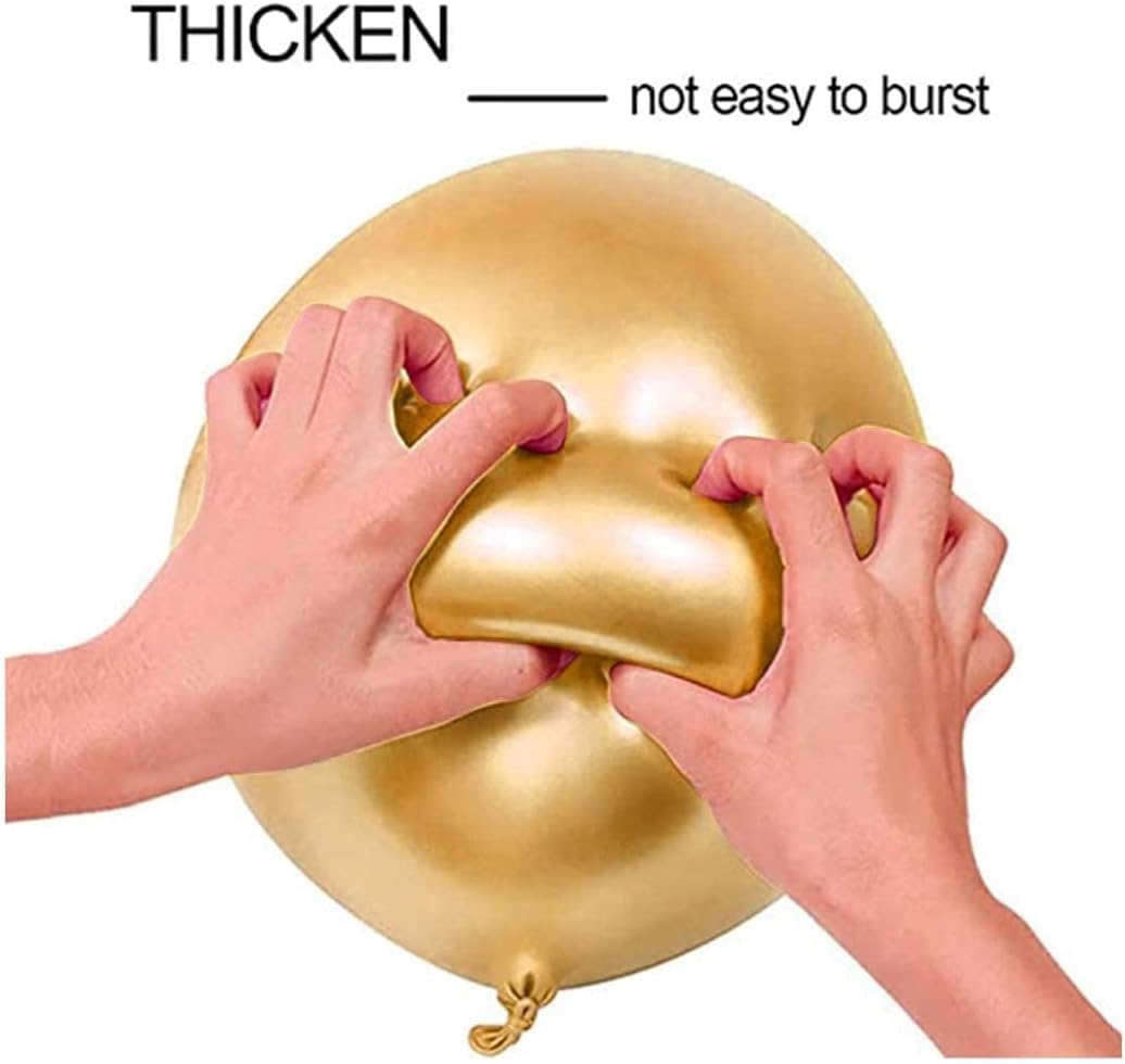 Golden Metallic Balloons for Decoration, Shiny Gold Latex Balloons for Birthday, Anniversary, Wedding, Baby Shower, Bachelorette, Festival Decor – Pack of 50