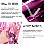 Foil Curtain (Pink, Set of 1) / Foil Curtain Pink/Foil Fringe Curtain/Party Decorations