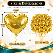 Heart Foil Balloons 25 Pack Party Decorations