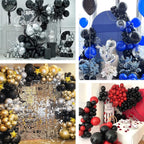 Black Balloons - 12 inch, 50 Pack Latex Party Balloons for Birthday, Graduation, Baby Shower, Halloween, Father's Day - Includes Black Ribbon