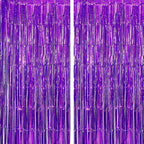 Foil Curtain/Foil Fringe Curtain/Party Decorations/Fringe Curtain/Foil Fringe Streamers/Tinsel Backdrop for Birthday, Baby Shower (SET OF 2)